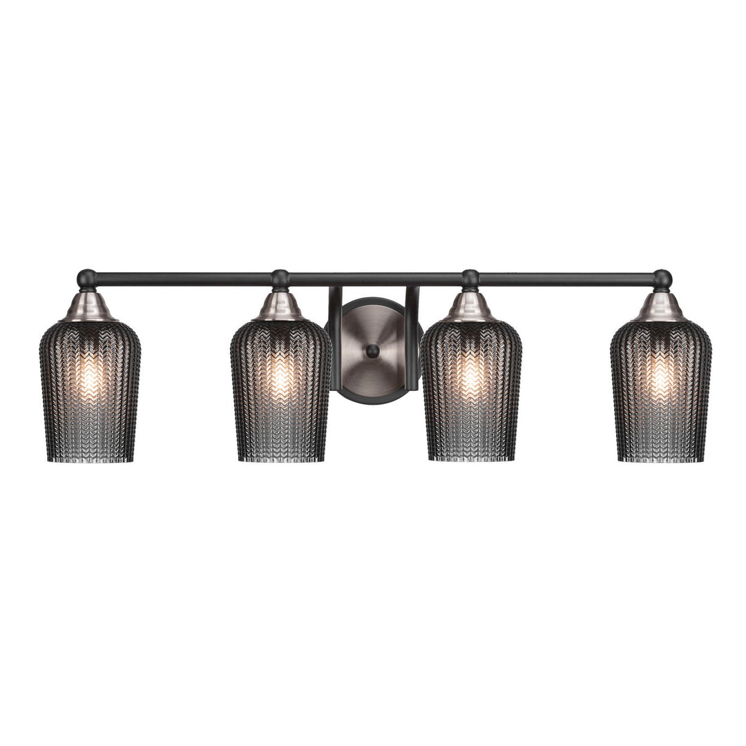 Toltec Paramount 3424-mbbn-4252 Bath Vanity Light 31 in. wide - Matte Black & Brushed Nickel
