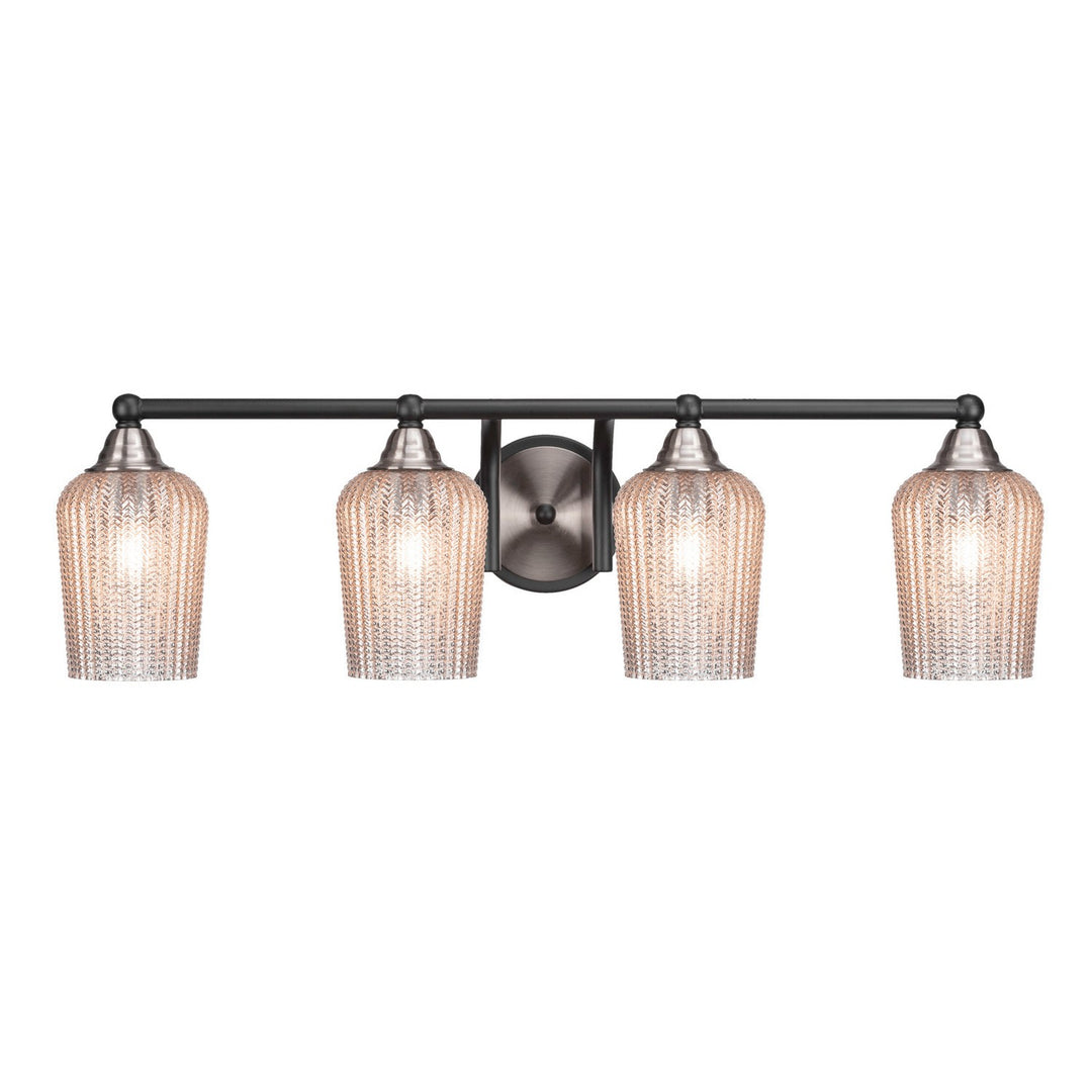 Toltec Paramount 3424-mbbn-4253 Bath Vanity Light 31 in. wide - Matte Black & Brushed Nickel