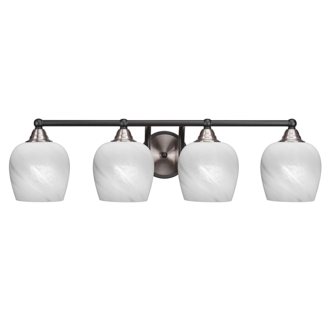 Toltec Paramount 3424-mbbn-4811 Bath Vanity Light 32 in. wide - Matte Black & Brushed Nickel