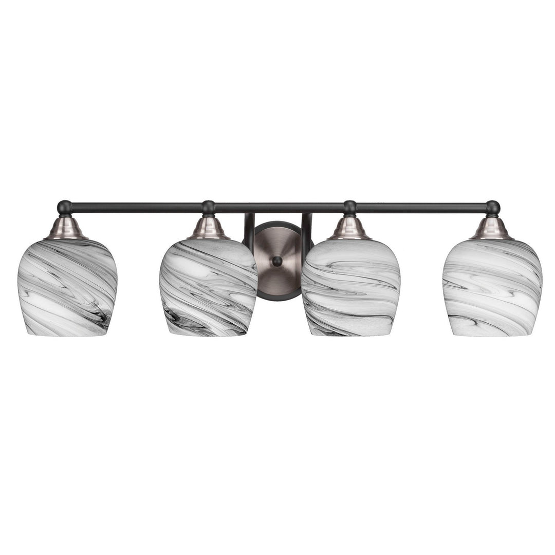 Toltec Paramount 3424-mbbn-4819 Bath Vanity Light 32 in. wide - Matte Black & Brushed Nickel