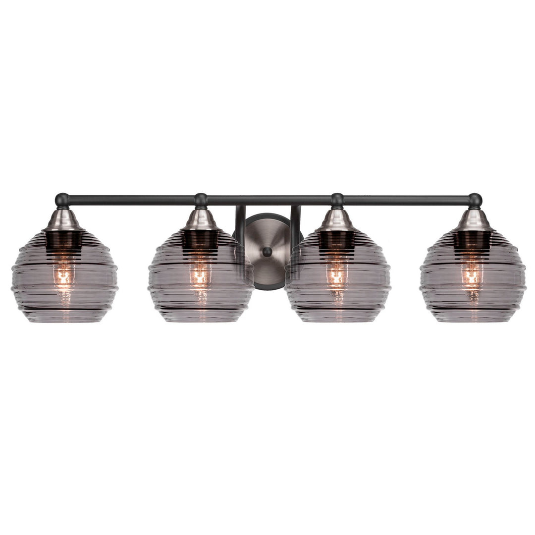 Toltec Paramount 3424-mbbn-5112 Bath Vanity Light 32 in. wide - Matte Black & Brushed Nickel