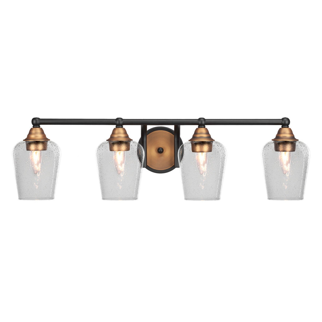 Toltec Paramount 3424-mbbr-210 Bath Vanity Light 30 in. wide - Matte Black & Brass