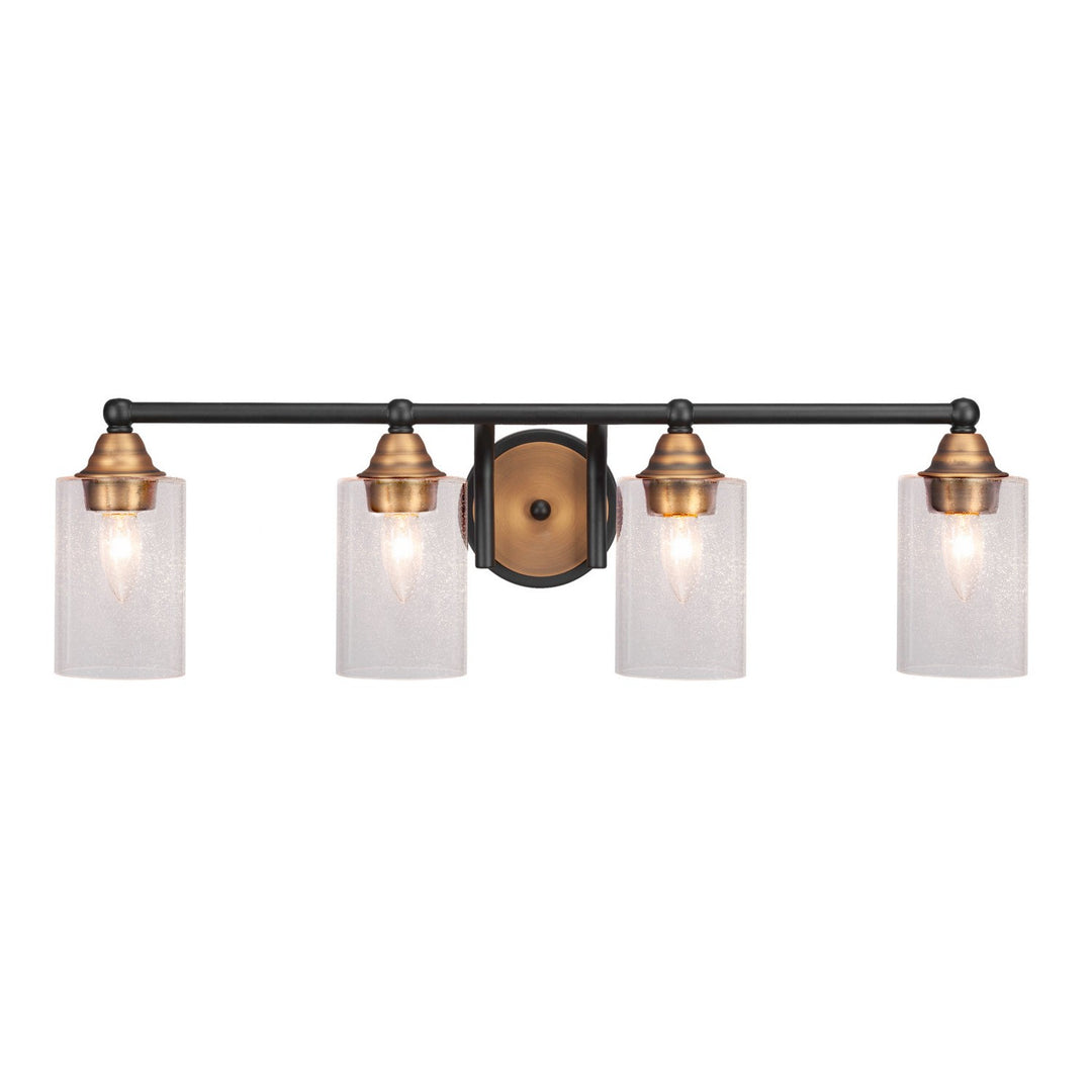 Toltec Paramount 3424-mbbr-300 Bath Vanity Light 29 in. wide - Matte Black & Brass
