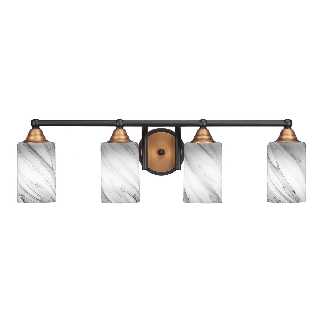 Toltec Paramount 3424-mbbr-3009 Bath Vanity Light 30 in. wide - Matte Black & Brass