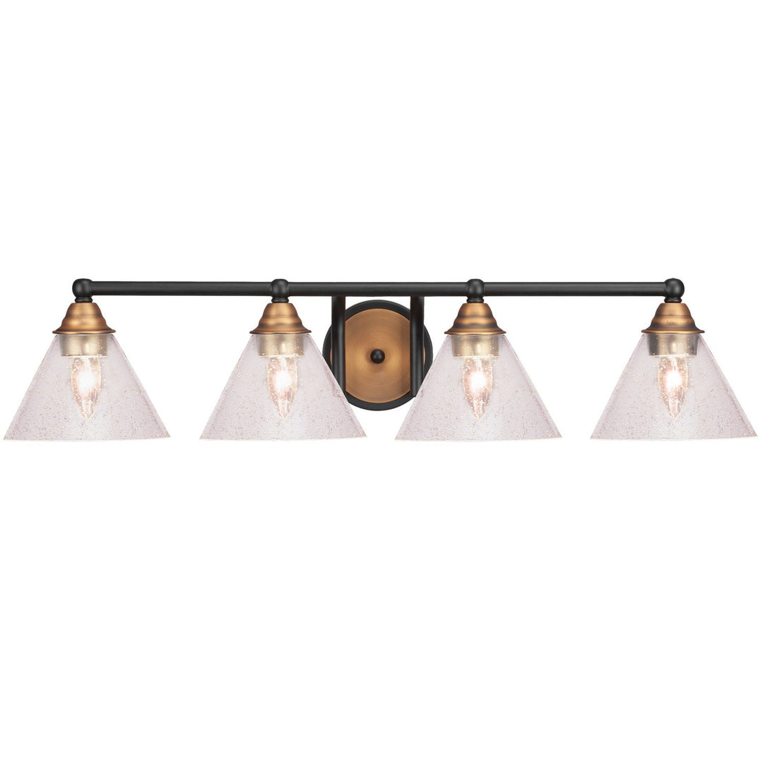 Toltec Paramount 3424-mbbr-302 Bath Vanity Light 32 in. wide - Matte Black & Brass