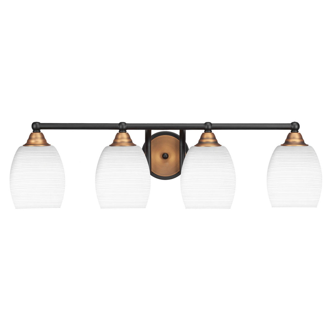 Toltec Paramount 3424-mbbr-4021 Bath Vanity Light 31 in. wide - Matte Black & Brass
