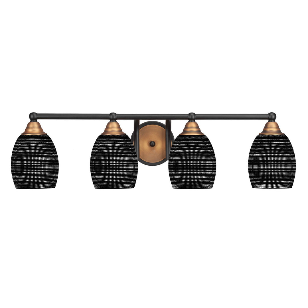 Toltec Paramount 3424-mbbr-4029 Bath Vanity Light 31 in. wide - Matte Black & Brass