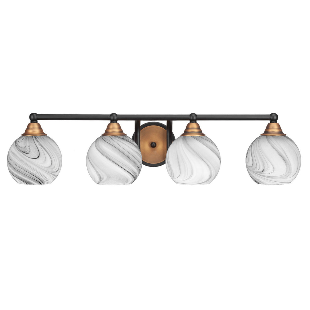 Toltec Paramount 3424-mbbr-4109 Bath Vanity Light 32 in. wide - Matte Black & Brass