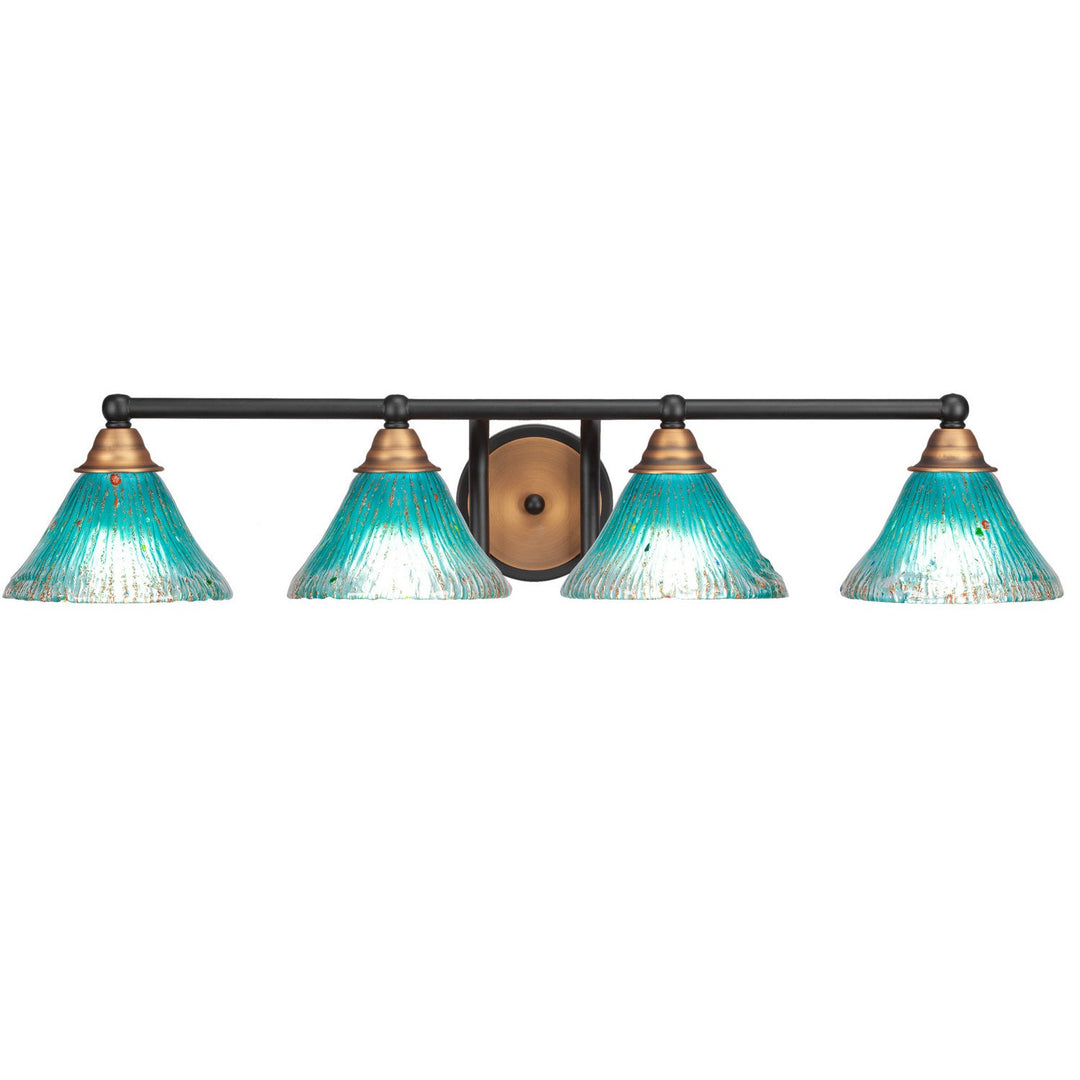 Toltec Paramount 3424-mbbr-458 Bath Vanity Light 33 in. wide - Matte Black & Brass