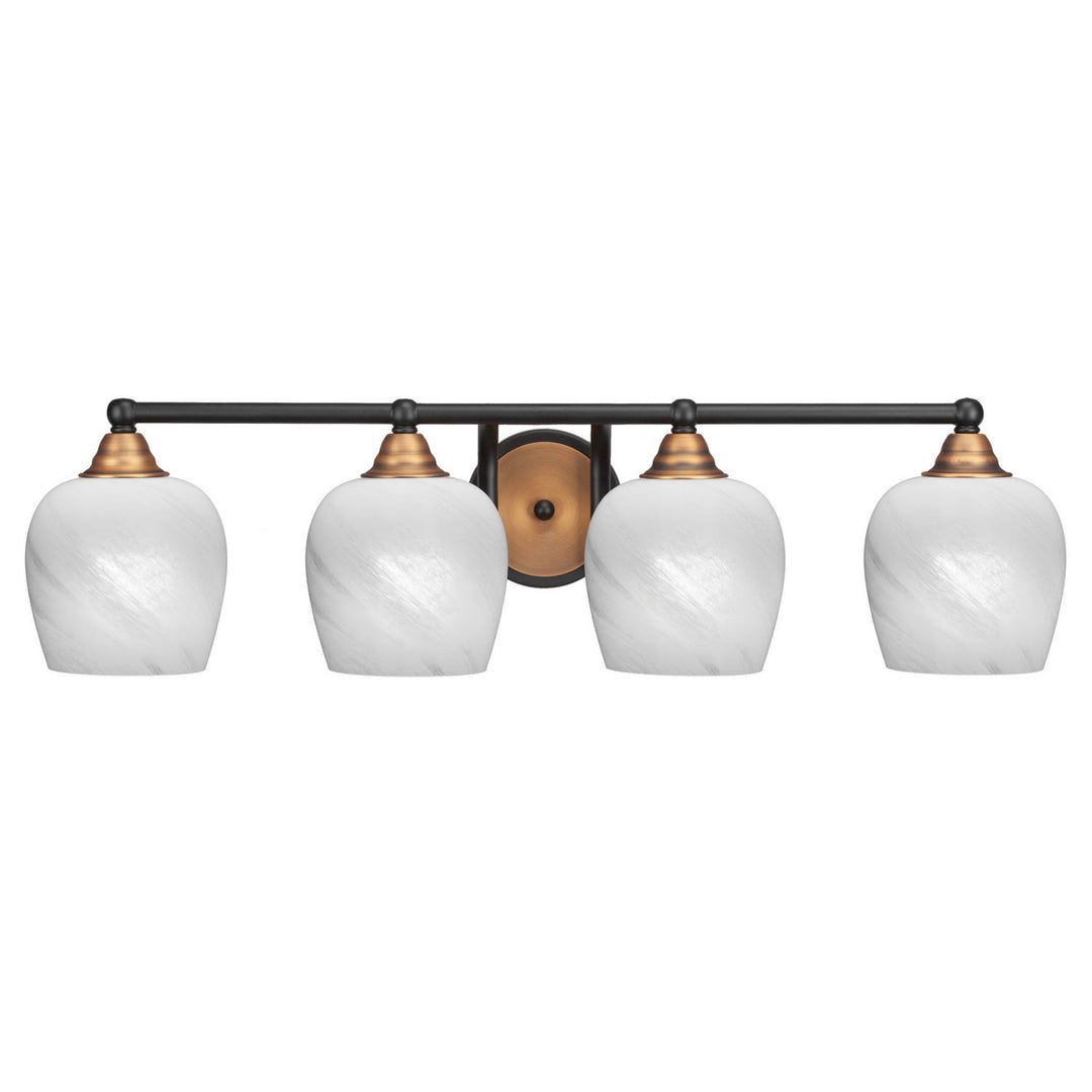 Toltec Paramount 3424-mbbr-4811 Bath Vanity Light 32 in. wide - Matte Black & Brass