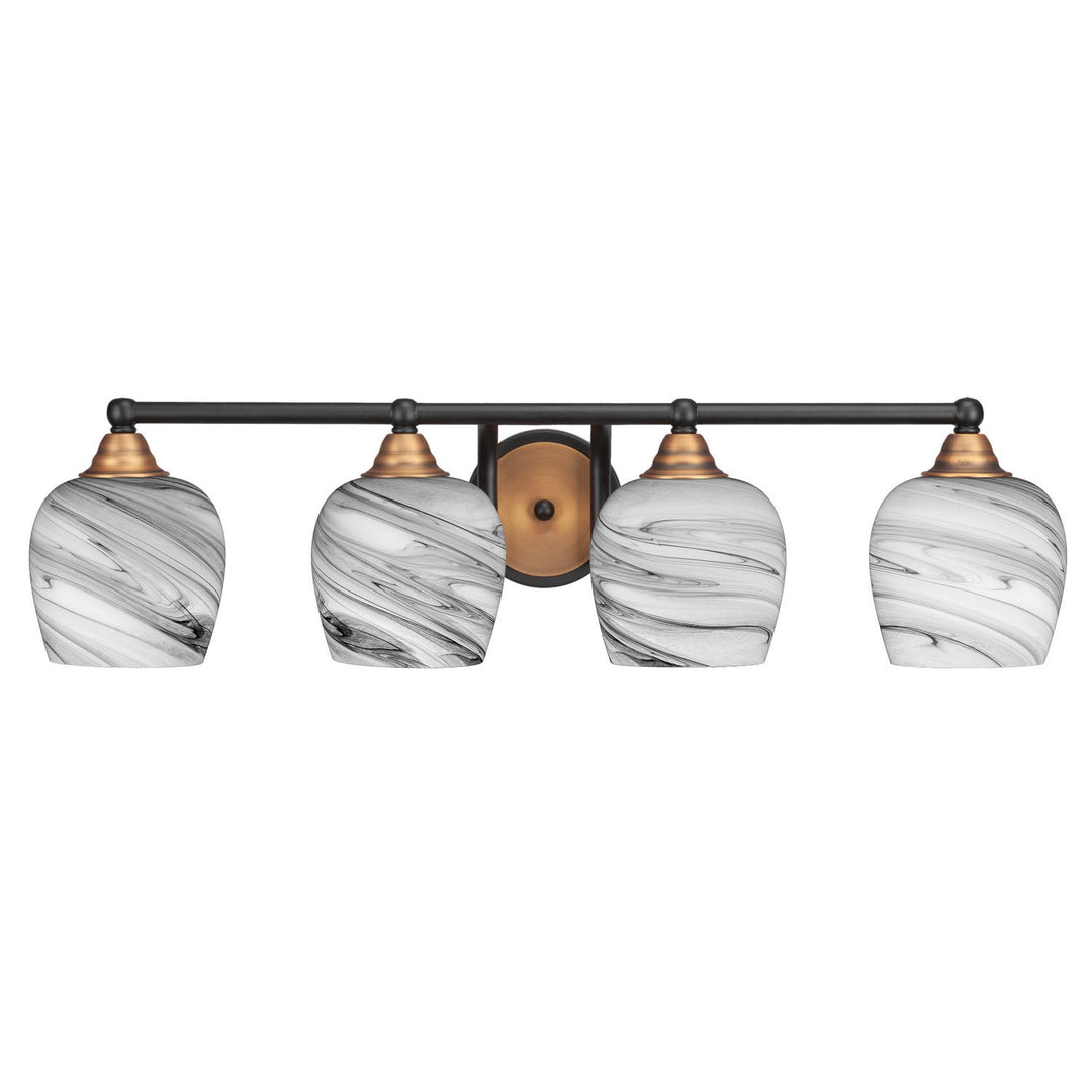 Toltec Paramount 3424-mbbr-4819 Bath Vanity Light 32 in. wide - Matte Black & Brass