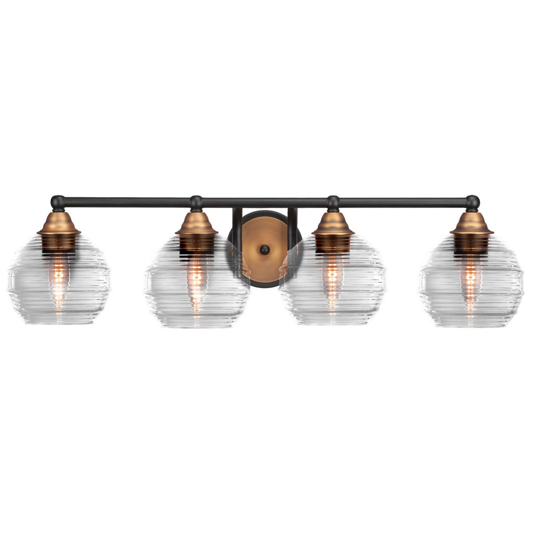 Toltec Paramount 3424-mbbr-5110 Bath Vanity Light 32 in. wide - Matte Black & Brass