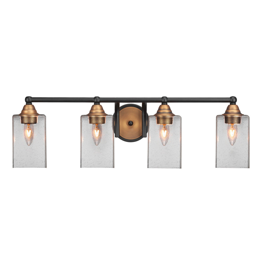 Toltec Paramount 3424-mbbr-530 Bath Vanity Light 30 in. wide - Matte Black & Brass