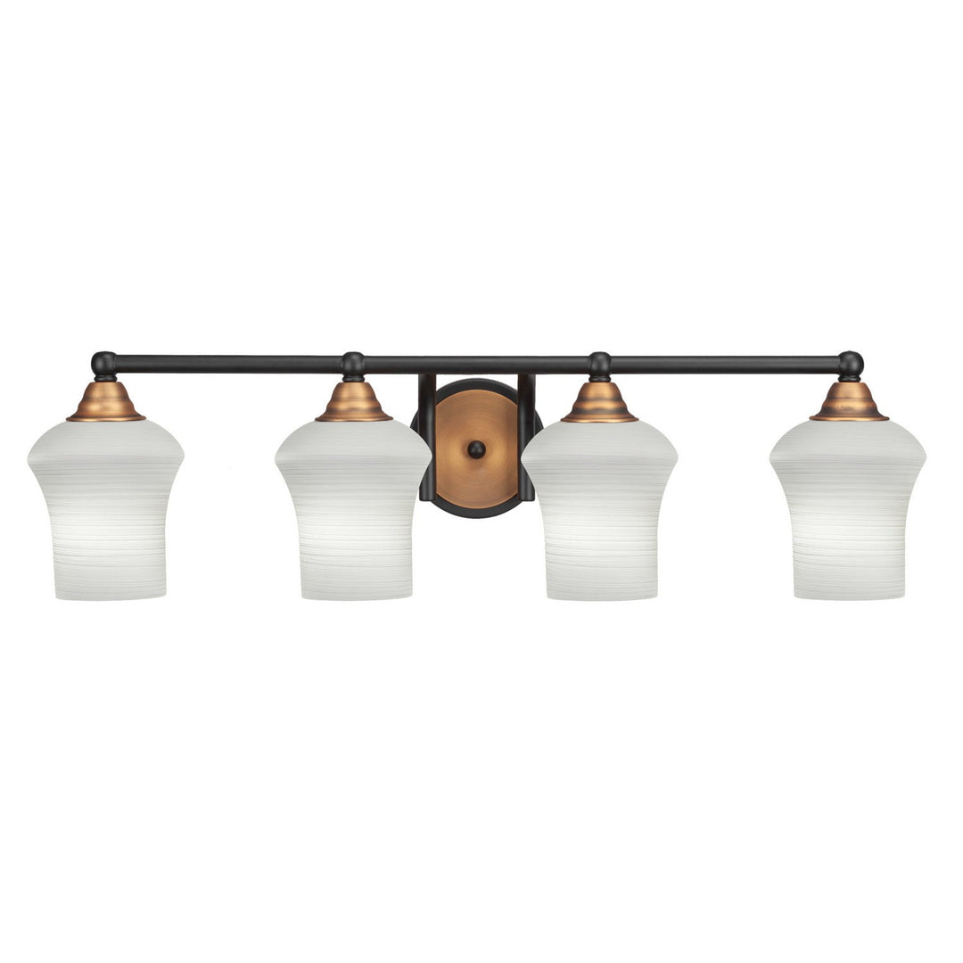 Toltec Paramount 3424-mbbr-681 Bath Vanity Light 31 in. wide - Matte Black & Brass