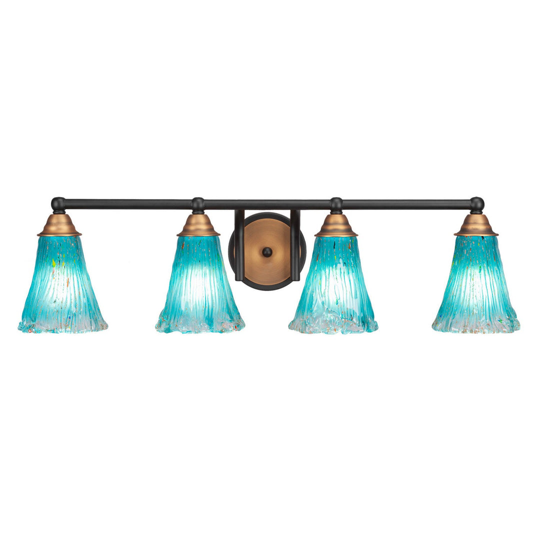 Toltec Paramount 3424-mbbr-725 Bath Vanity Light 31 in. wide - Matte Black & Brass