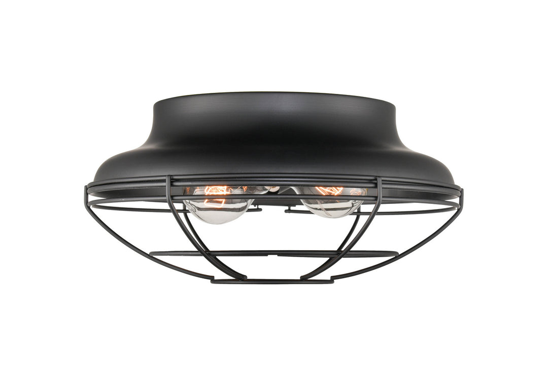 Millennium Lighting 5382-MB  Two Light Flush Mount Outdoor Black