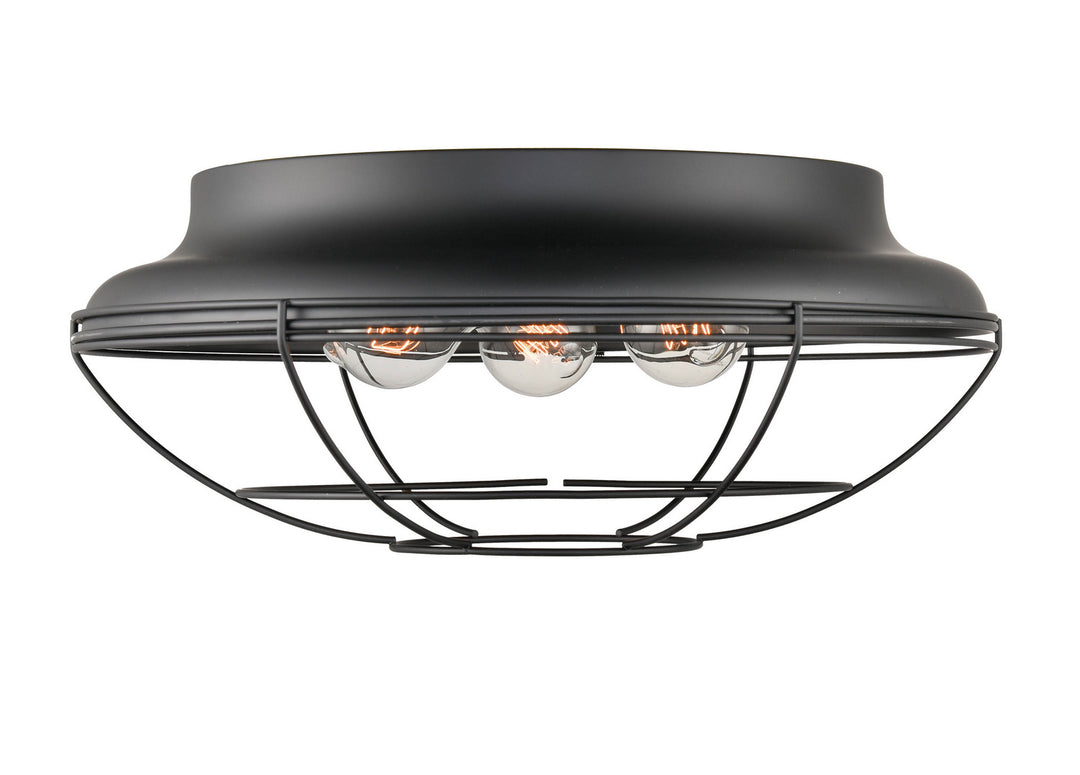 Millennium Lighting 5387-MB  Three Light Flush Mount Outdoor Black