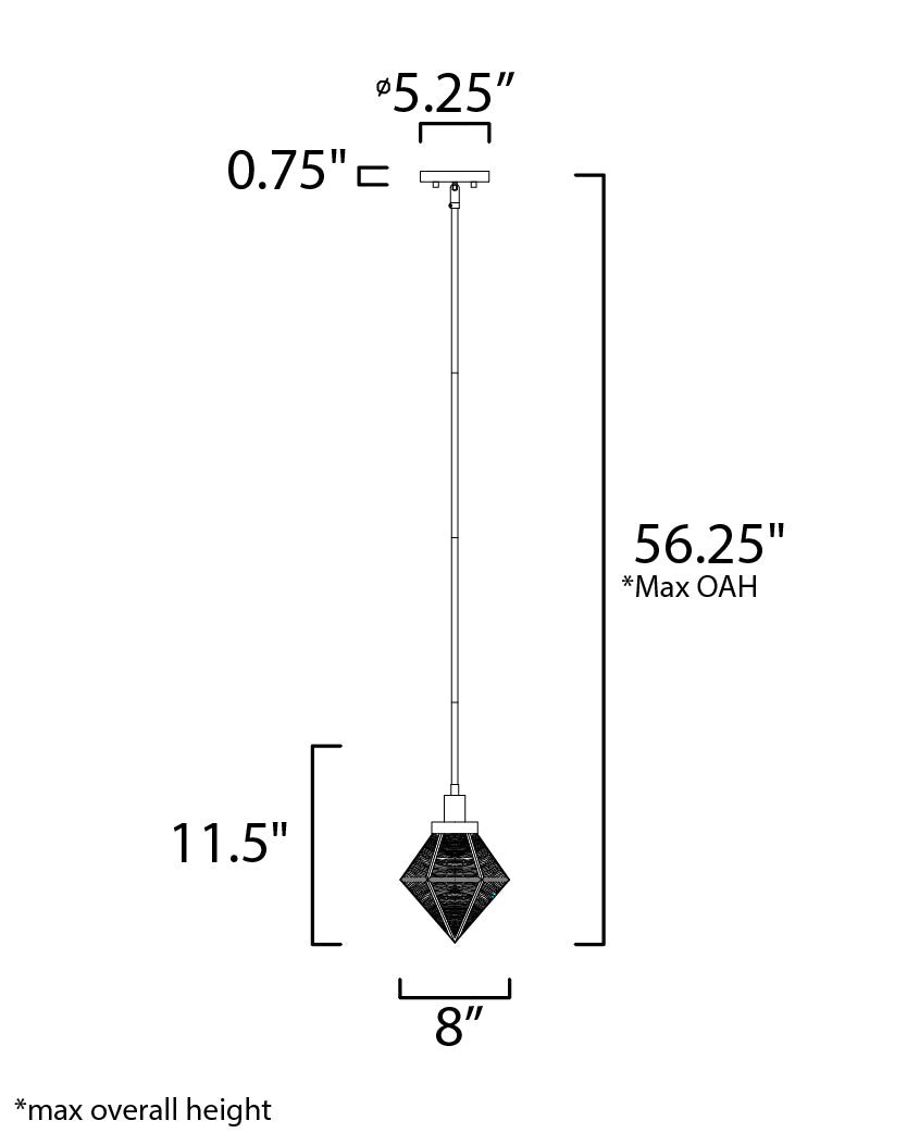 Maxim Adorn 11555BKBUB Pendant Light - Black / Burnished Brass