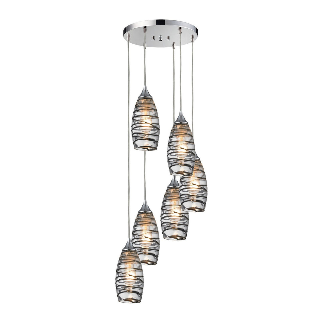 Elk Twister 31338/6R-VINW Chandelier Light - Polished Chrome