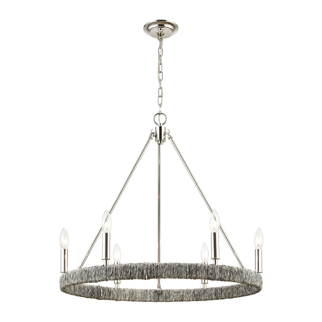 Elk Abaca 32515/6 Chandelier Light - Polished Nickel