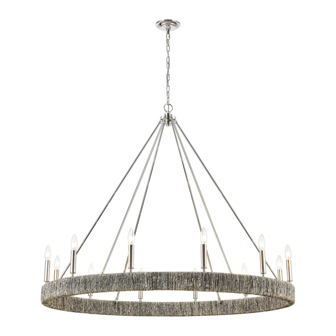 Elk Abaca 32517/12 Chandelier Light - Polished Nickel