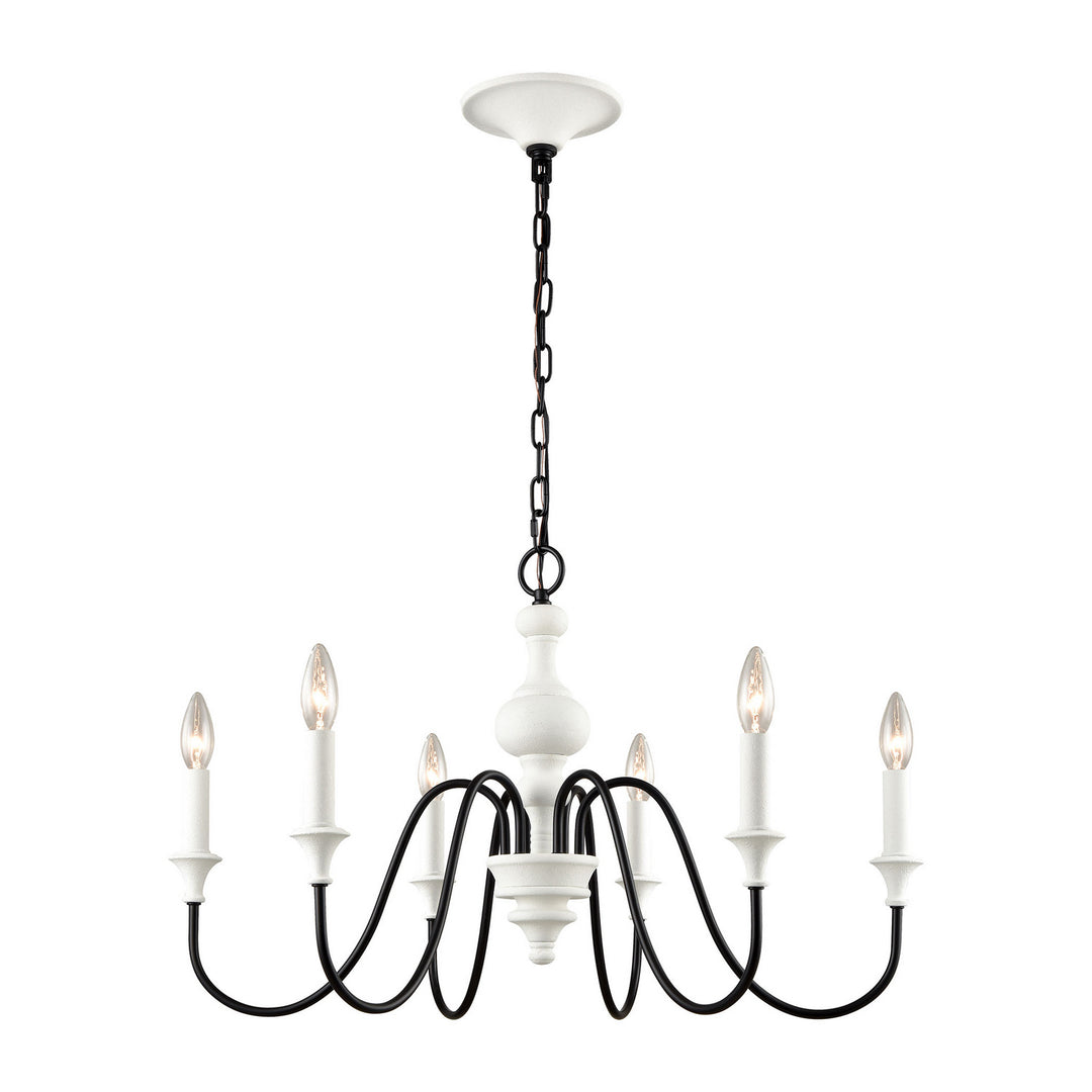 Elk Val de Loire 33467/6 Chandelier Light - White