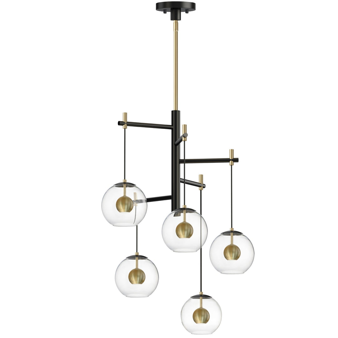 ET2 by Maxim Nucleus E25158-BKNAB Chandelier Light - Black / Natural Aged Brass