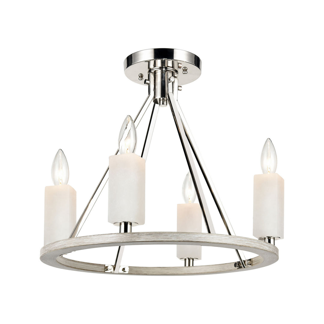 Elk White Stone 69345/4 Ceiling Light - Polished Nickel