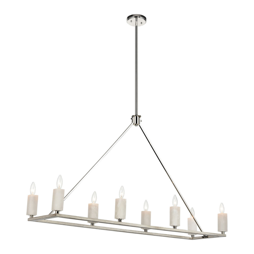Elk White Stone 69348/8 Pendant Light - Polished Nickel