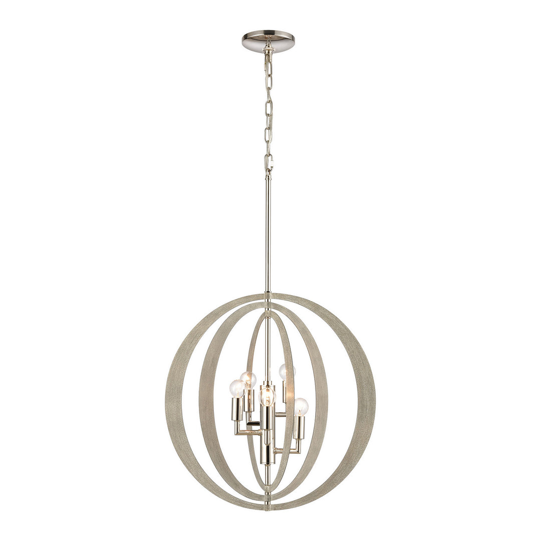 Elk Retro Rings 82066/5 Chandelier Light - Sandy Beechwood