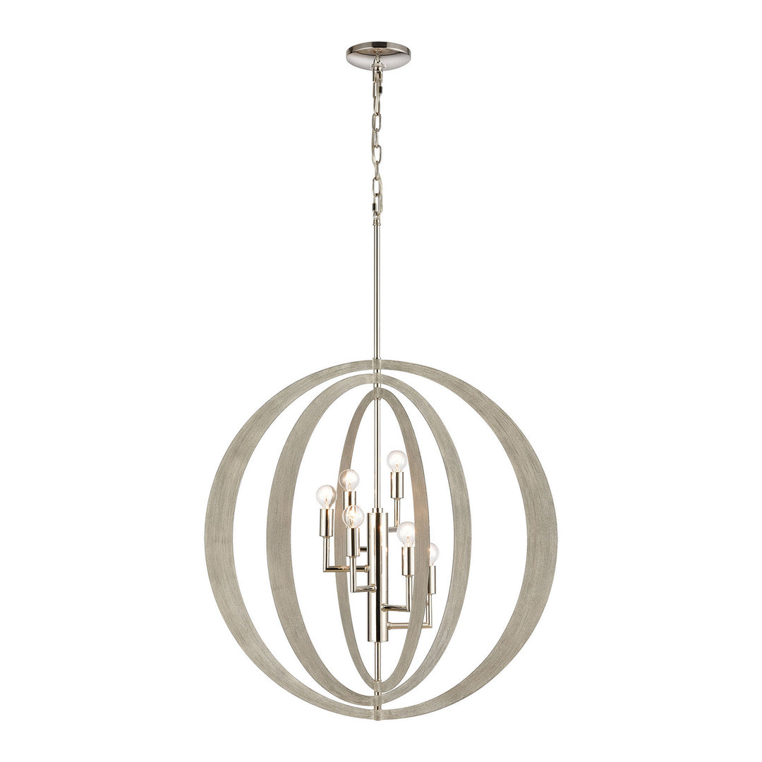 Elk Retro Rings 82067/6 Chandelier Light - Sandy Beechwood