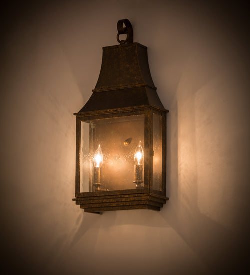 Meyda Tiffany Lighting 115726 Bastille Two Light Wall Sconce Outdoor Bronze / Dark