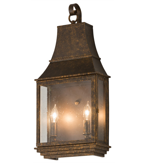 Meyda Tiffany Lighting 115726 Bastille Two Light Wall Sconce Outdoor Bronze / Dark