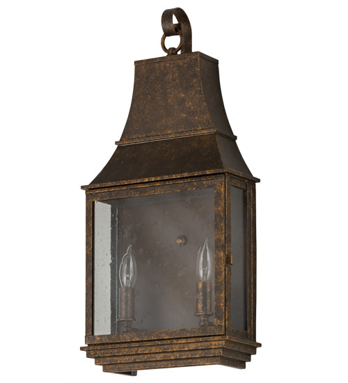 Meyda Tiffany Lighting 115726 Bastille Two Light Wall Sconce Outdoor Bronze / Dark