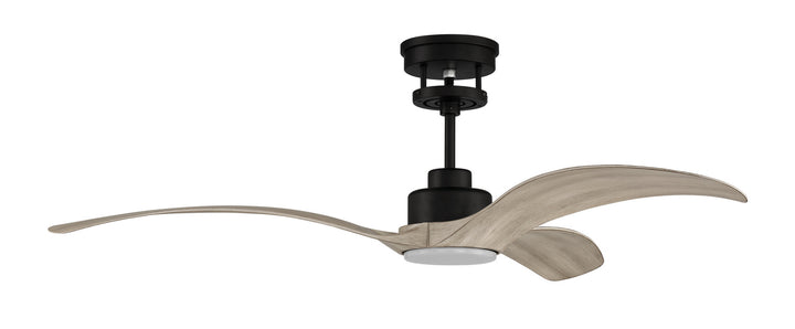 Craftmade Mesmerize Indoor/Outdoor MES60FB3 Ceiling Fan 60 - Flat Black, Driftwood/Driftwood/