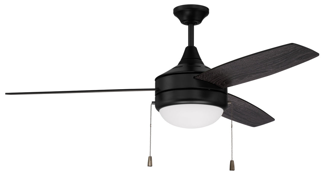 Craftmade Phaze 3 Blade PHA52FB3 Ceiling Fan 52 - Flat Black, Flat Black/Greywood/