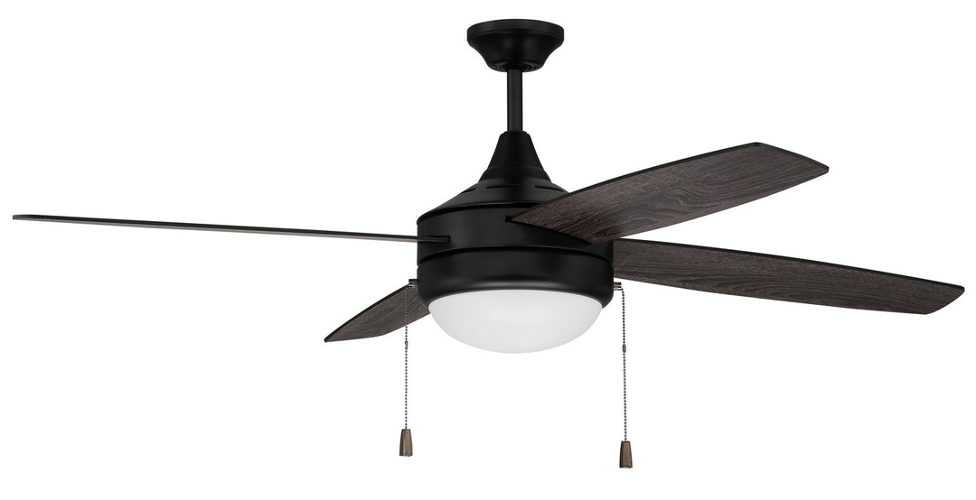 Craftmade Phaze 4 Blade PHA52FB4 Ceiling Fan 52 - Flat Black, Flat Black/Greywood/