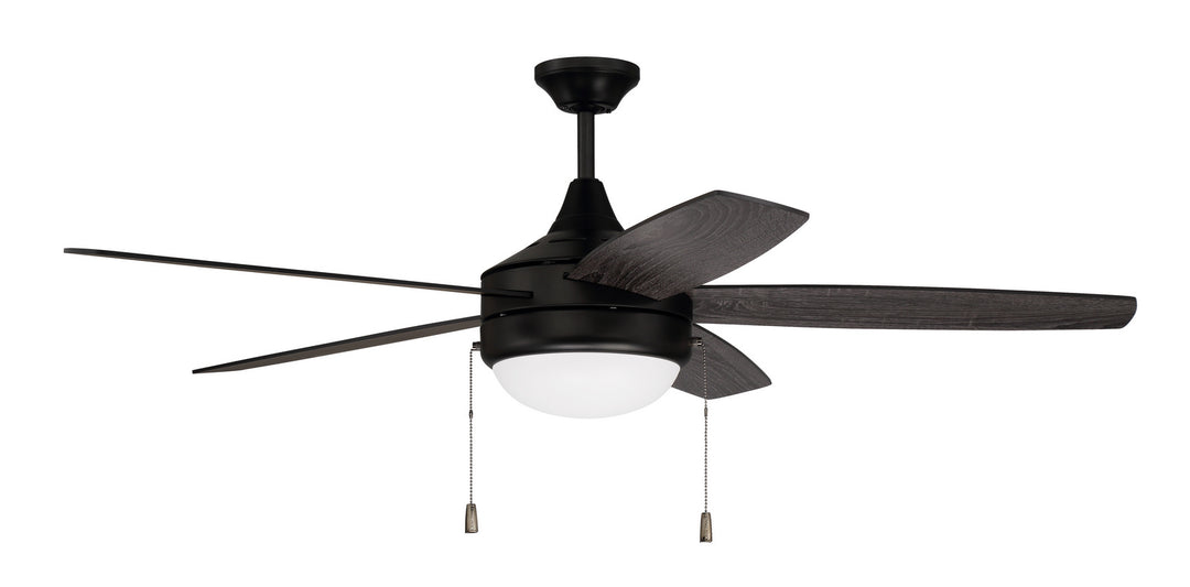 Craftmade Phaze 5 Blade PHA52FB5 Ceiling Fan 52 - Flat Black, Flat Black/Greywood/