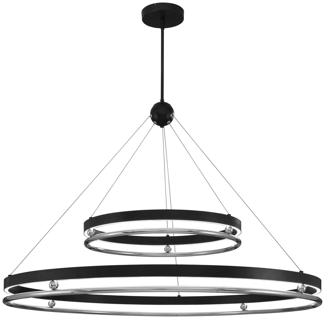 Metropolitan Grande Illusion N7997-572-L Pendant Light - Coal W/ Polished Nickel Highli
