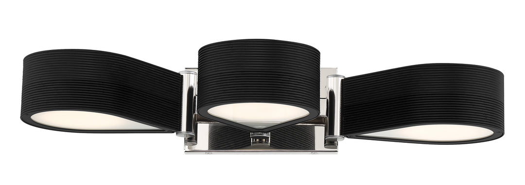 George Kovacs Side Step P5343-572-L Bath Vanity Light 24 in. wide - Coal With Polished Nichel High