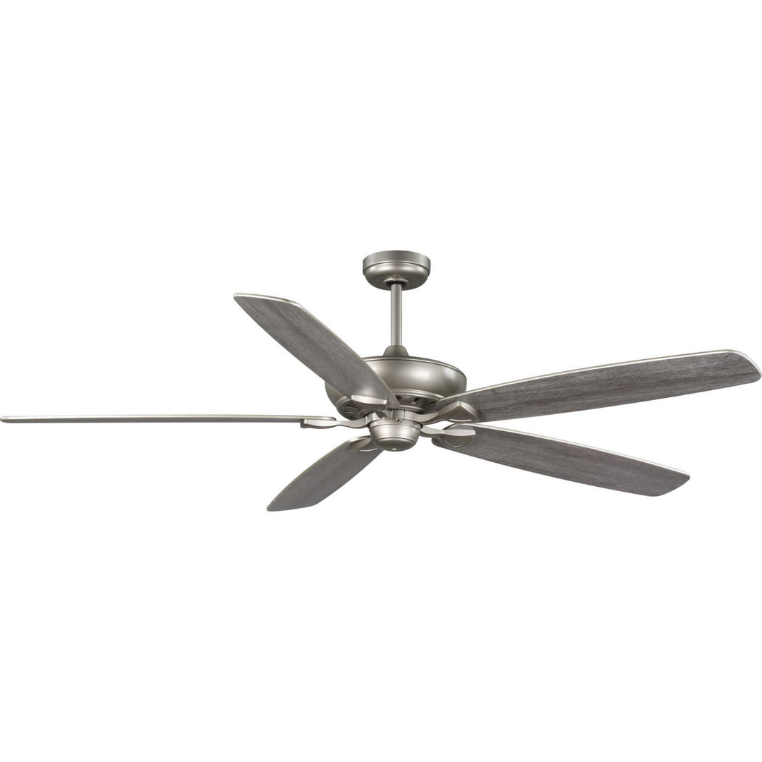 Progress Kennedale P250070-152 Ceiling Fan - Painted Nickel, Grey Weathered Wood, Painted Nickel/