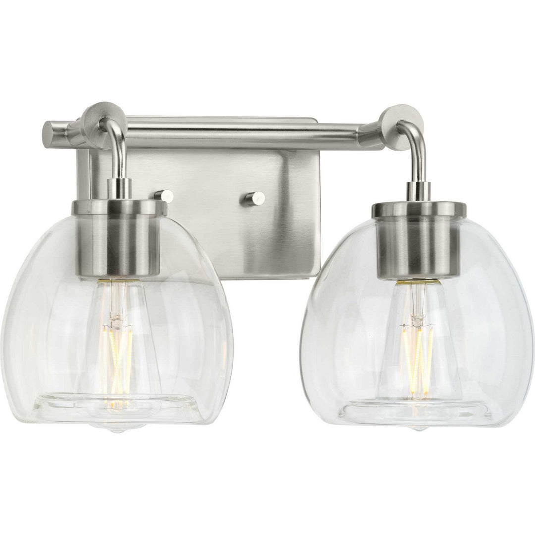 Progress Caisson P300346-009 Bath Vanity Light 15 in. wide - Brushed Nickel