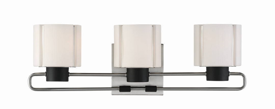 Minka-Lavery Waverly Plaza Bath 2463-691 Bath Vanity Light 24 in. wide - Coal With Brushed Nickel