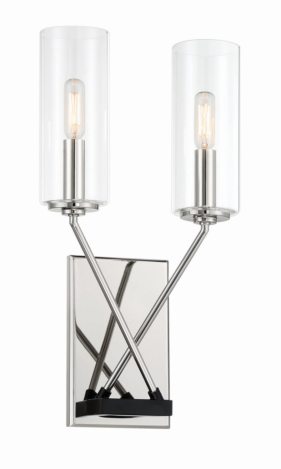 Minka-Lavery Highland Crossing 2492-572 Wall Light - Coal W/Polished Nickel Highlig