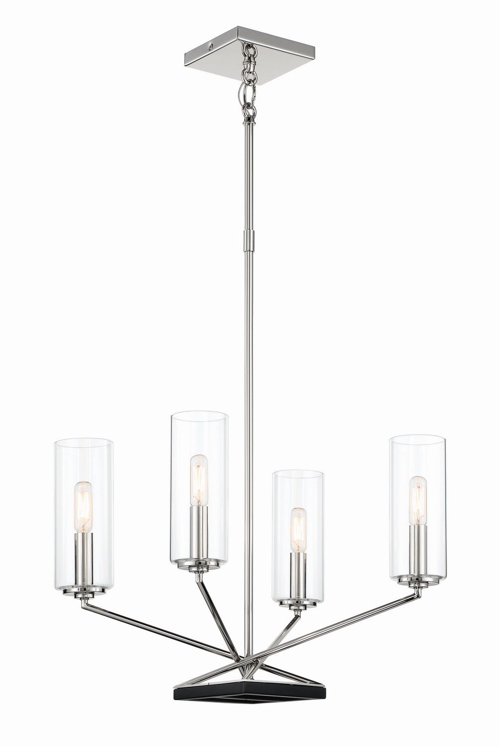 Minka-Lavery Highland Crossing 2494-572 Chandelier Light - Coal W/Polished Nickel Highlig