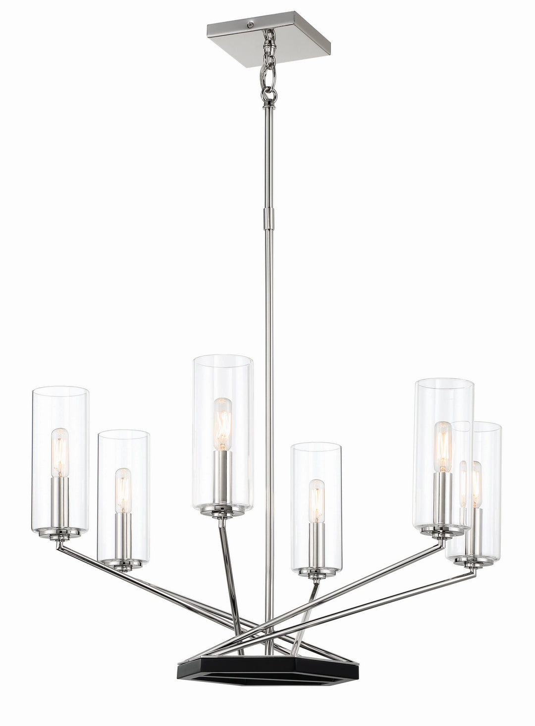 Minka-Lavery Highland Crossing 2495-572 Chandelier Light - Coal W/Polished Nickel Highlig