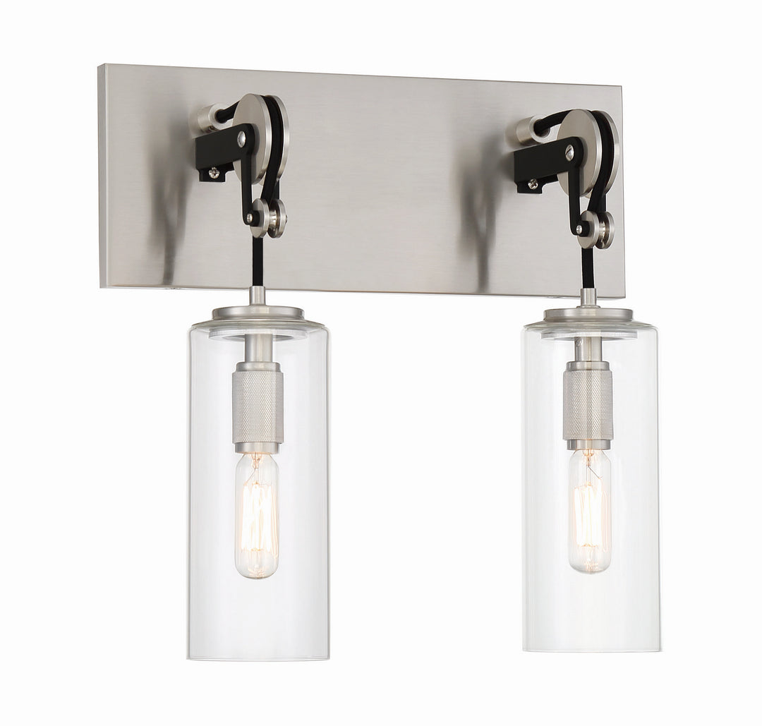 Minka-Lavery Pullman Junction 2892-691 Bath Vanity Light 13 in. wide - Coal With Brushed Nickel