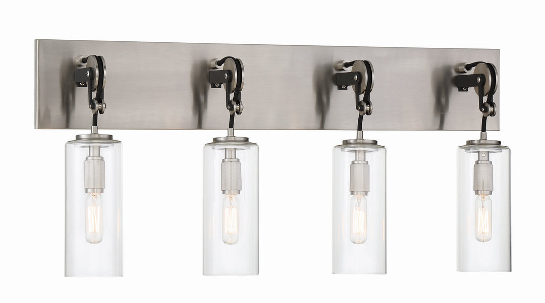 Minka-Lavery Pullman Junction 2894-691 Bath Vanity Light 29 in. wide - Coal With Brushed Nickel