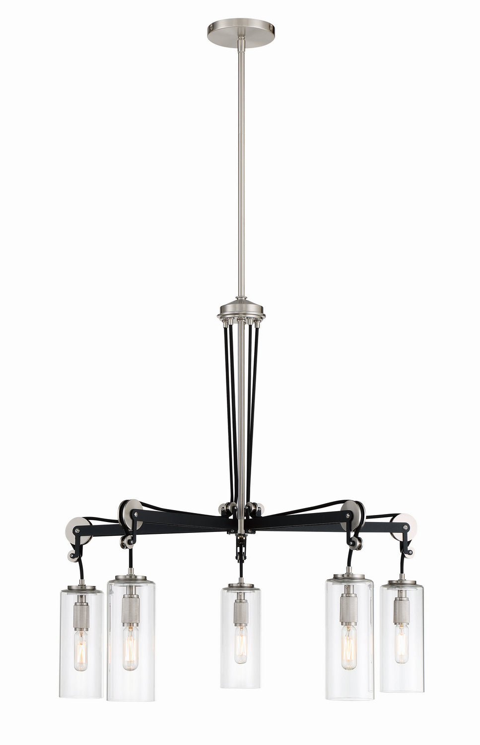 Minka-Lavery Pullman Junction 2895-691 Chandelier Light - Coal With Brushed Nickel