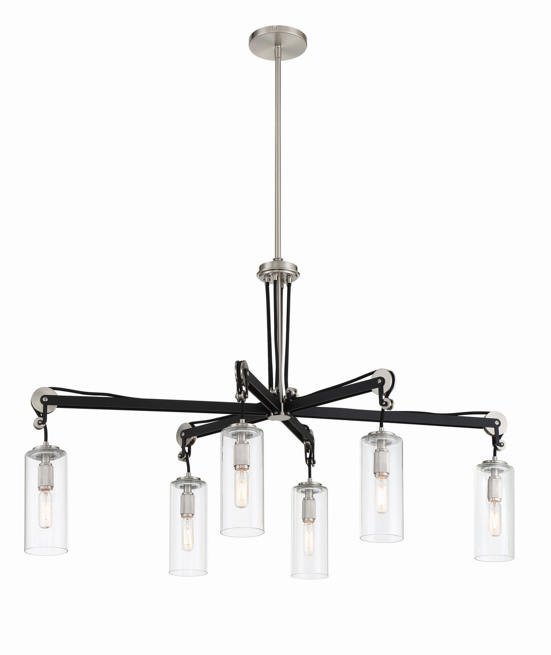 Minka-Lavery Pullman Junction 2896-691 Chandelier Light - Coal With Brushed Nickel